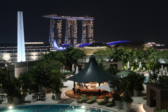 Marina Bay Sands at night as seen from Fairmont Singapore Suite