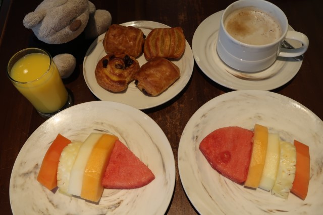 Fruits and pastries at the end of our breakfast at Prego, Fairmont Singapore Staycation