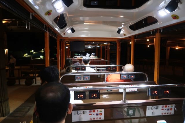 Onboard the Night Safari Tram