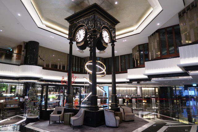 Orchard Hotel Lobby Tower Clock