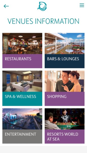 Scroll to Entertainment on Dream Cruises App