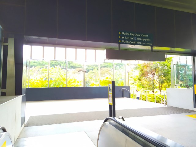 Arriving at Marina South Pier MRT Station