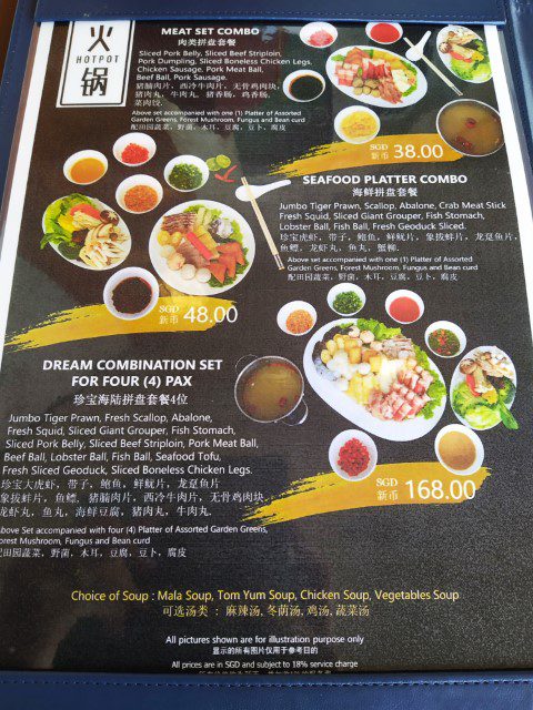 Dream Cruises Hot Pot Menu 1