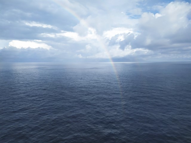 Dream Cruises World Dream Cruise to Nowhere Rainbow that extends right into the sea!