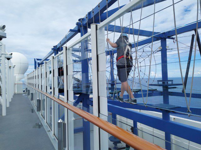 Crossing the Rope Course on Genting World Dream