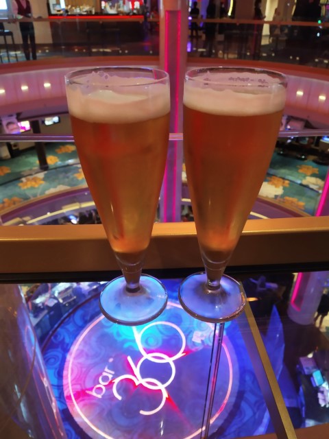 Draft beers from Tributes also from Deck 8 of Dream Cruises World Dream