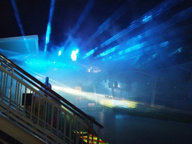 Adventure Laser Display on Dream Cruises World Dream Deck 16 Swimming Pool Deck