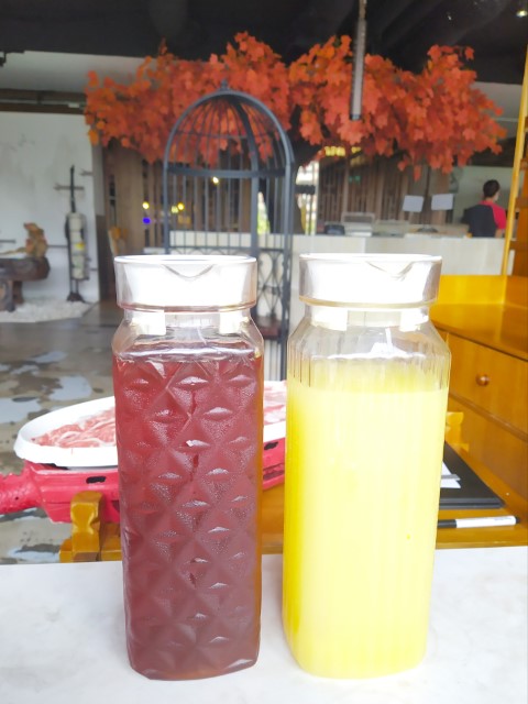 Jianghu Hotpot $3 add-on lime juice and lemon tea drinks