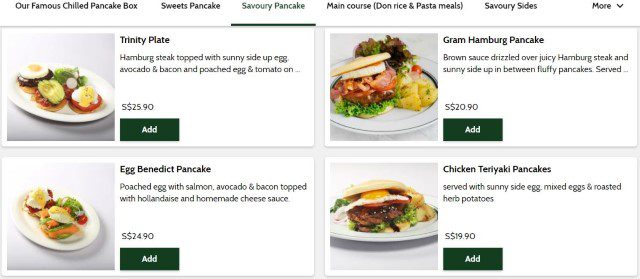 Gram Pancake Menu Savoury Pancake