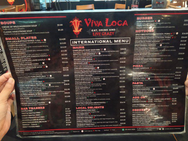 Viva Loca @ Changi Food Menu