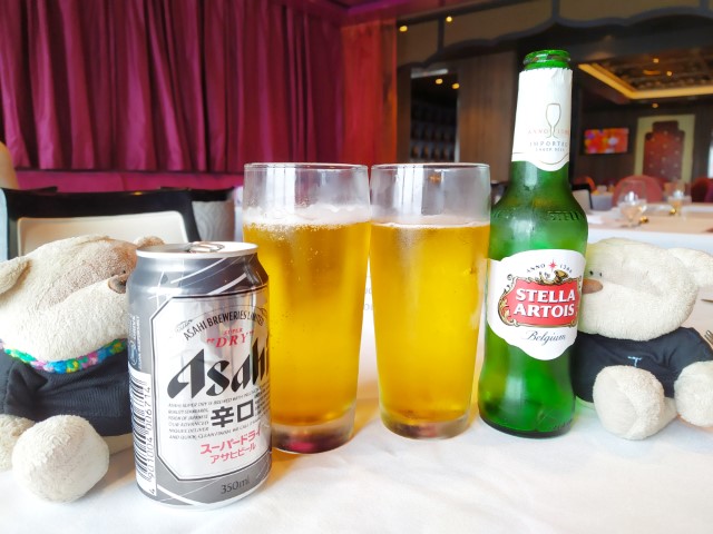 Asahi and Stella Artois beers as part of Deluxe Beverage Package Royal Caribbean Cruise