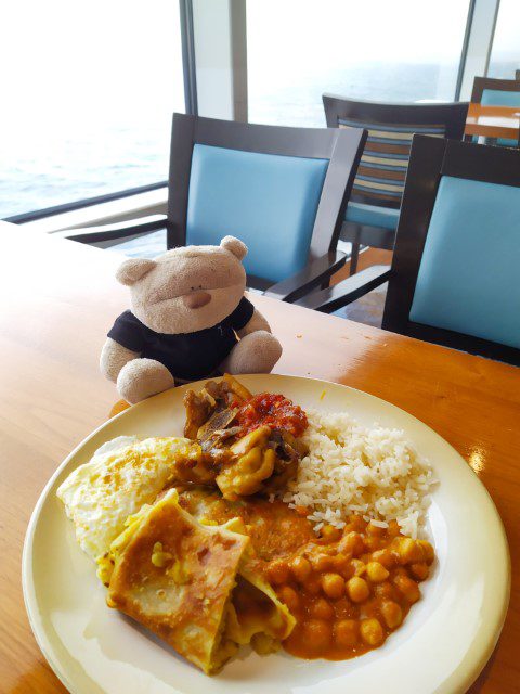 Royal Caribbean Cruise Windjammer Breakfast Buffet - Coconut Rice and Parantha