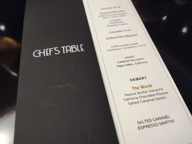 cruise critic chef's table menu