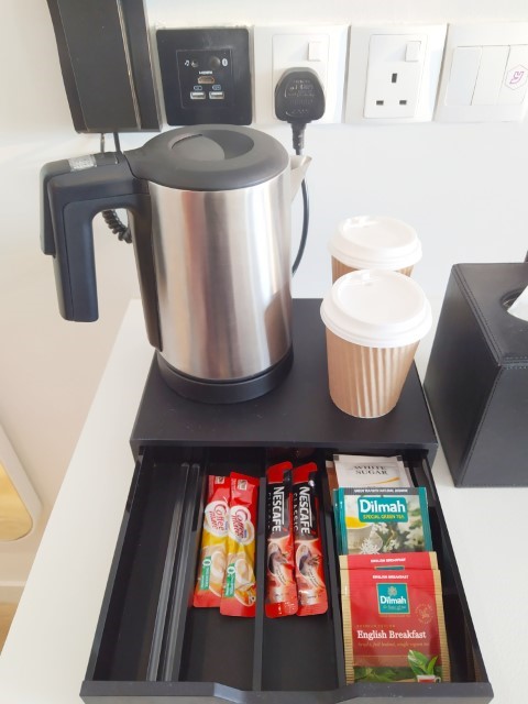 Choice of coffee and tea at Yotel Singapore Premium Queen Room
