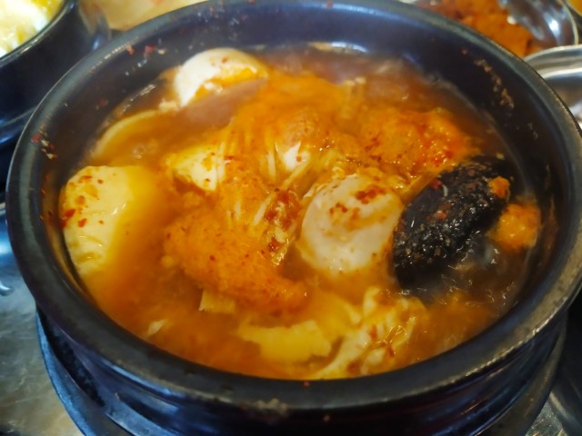 Tofu stew with seafood at Super Star K Korean BBQ