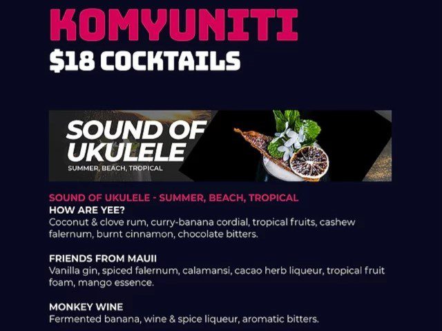 Komyuniti Yotel Singapore Cocktail Menu 3 