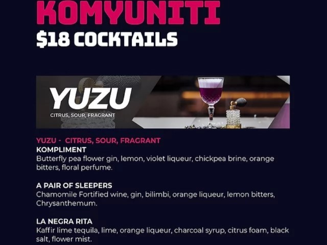 Komyuniti Yotel Singapore Cocktail Menu 4 