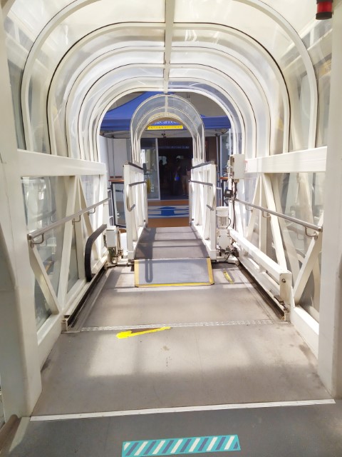 Crossing the gangway to Spectrum of the Seas