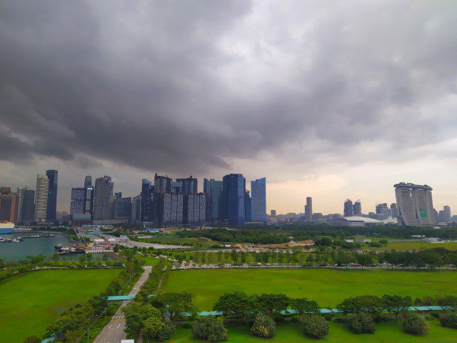 Dark clouds gathering just before our departure