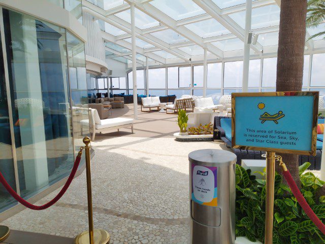 Cordoned area at Solarium for Suites Passengers on Spectrum of the Seas