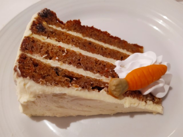 Dinner at Main Dining Room Spectrum of the Seas Carrot Cake
