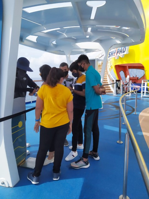 Checking in for Vertical Reality at Skypad Spectrum of the Seas