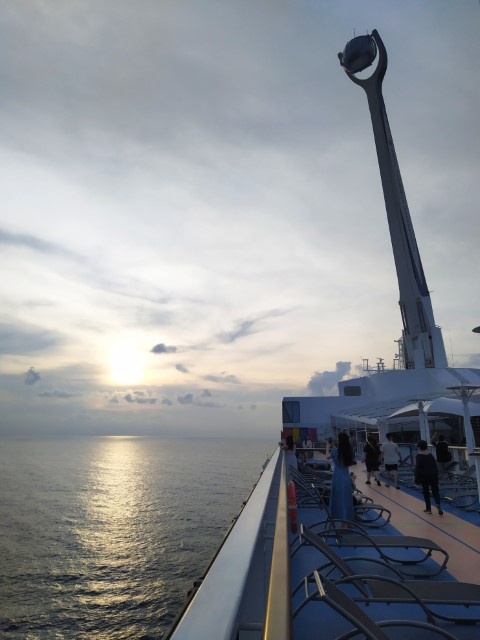 Sunset with North Star on Spectrum of the Seas