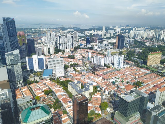 View of Chinatown and Duxton from CapitaSpring Sky Garden Observatory (51st Storey)