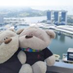 2bearbear and view of Marina Bay from CapitaSpring Singapore's highest observatory