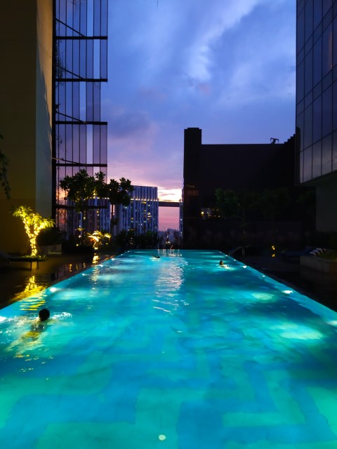 Sunset as seen from Club Floor of Oasia Hotel Downtown
