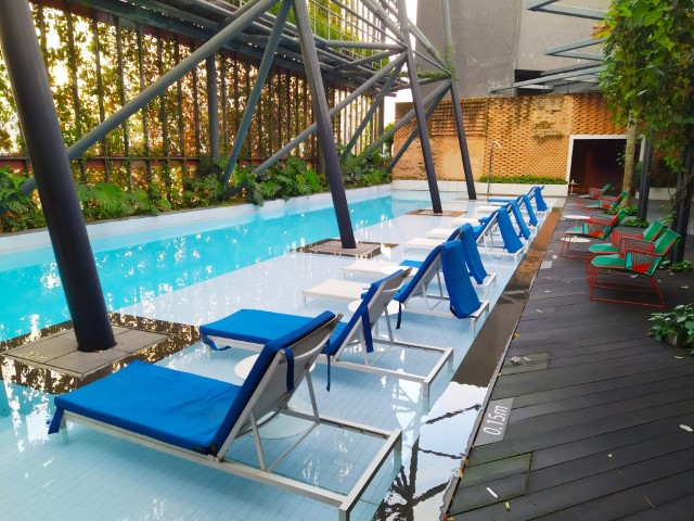 One of two swimming pools at Level 27 of Oasia Hotel Downtown Singapore