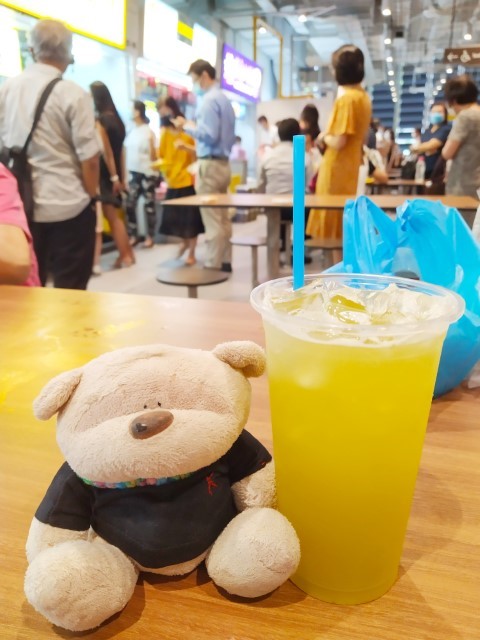 Sugarcane drink! To cool down at CapitaSpring's Market Street Hawker Centre