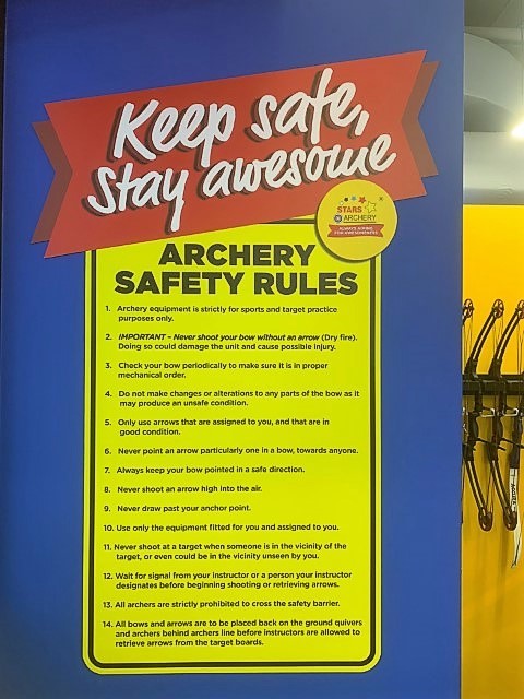 Safety Rules to Observe at Stars Archery Paradigm Mall