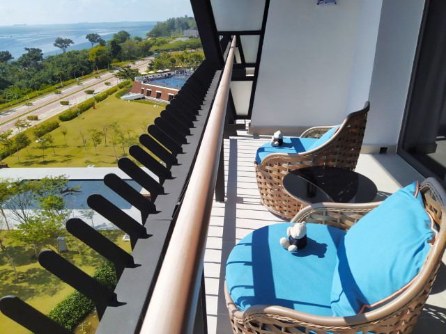 Spacious balcony Premier Sea View Room Westin Desaru Coast Resort Review 