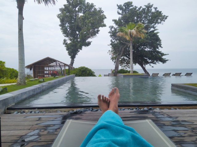 Chilling out by the Anantara Desaru Infinity Pool