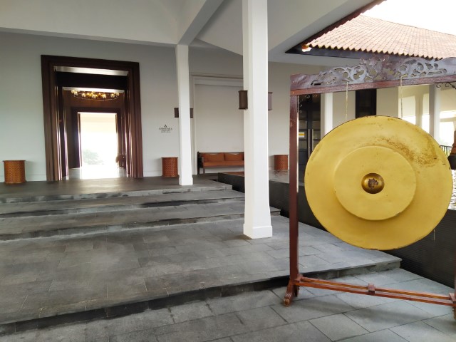 Gong sounds when guests arrive at Anantara Desaru Coast Resort & Villas