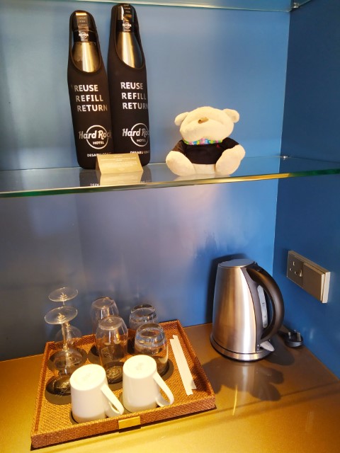Coffee/Tea and Water refilling amenities of Hard Rock Hotel Desaru