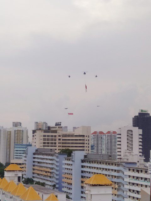 View of both actual and backup flags as seen from Skiver Sky Bar