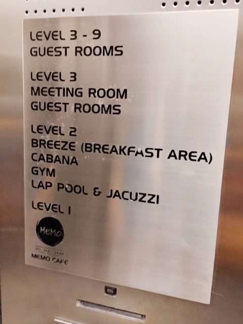 Studio M Hotel Lift Directory