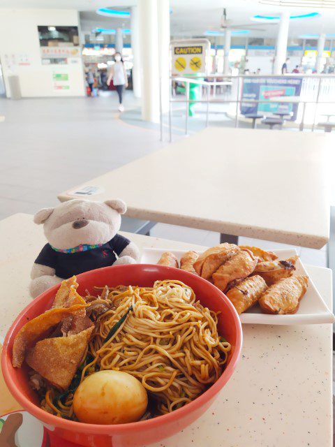 Handmade noodles and fried dumplings at Tiong Bahru Market