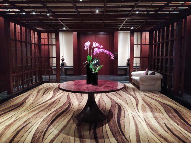 Flower display at Lobby of Mandarin Oriental Singapore