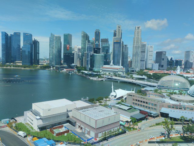 View that greeted us from Mandarin Oriental Singapore Marina Bay View Room