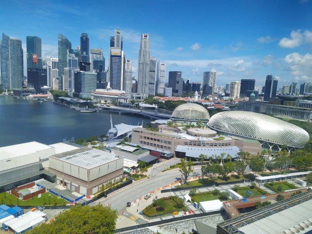 View of Esplanade from Marina Bay View Room Mandarin Oriental Singapore Review