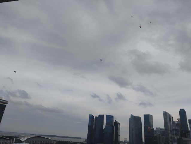 Red Lions during NDP as seen from Mandarin Oriental Singapore Marina Bay View Room