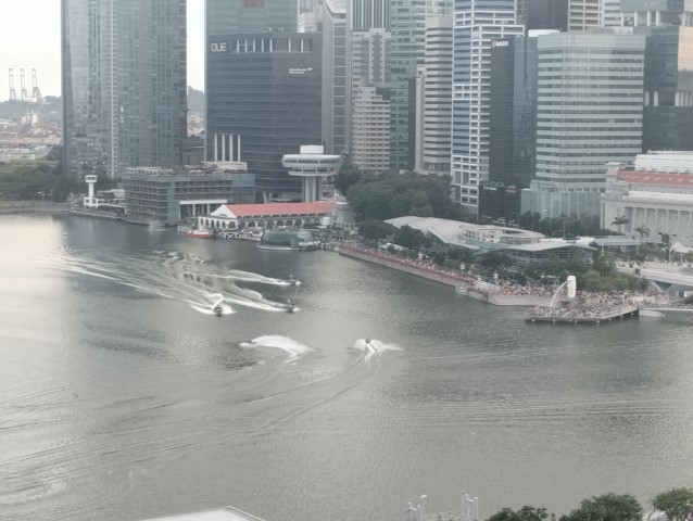 Navy and Special Forces to the Rescue - Seen from Marina Bay View Room of Mandarin Oriental Singapore