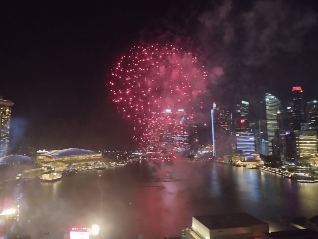 NDP Preview 2022 Fireworks - seen from Mandarin Oriental Singapore Marina Bay View King Room