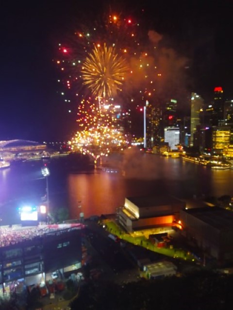 NDP Preview 2022 Fireworks 4 - seen from Mandarin Oriental Singapore Marina Bay View King Room