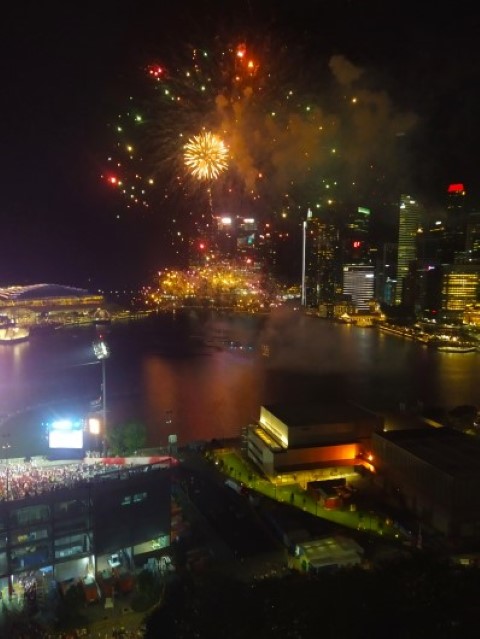 NDP Preview 2022 Fireworks 5 - seen from Mandarin Oriental Singapore Marina Bay View King Room