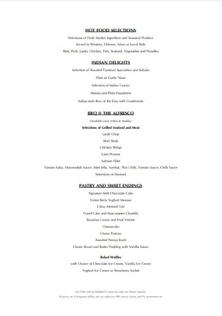 Melt Cafe Dinner Buffet Menu 3