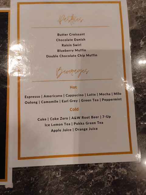 Changi Lounge Menu - Priority Pass at Jewel Singapore